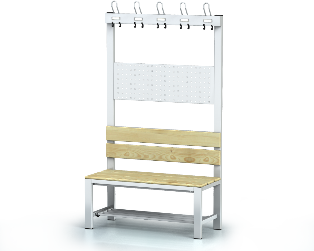 Benches with backrest and racks, spruce sticks -  with a reclining grate 1800 x 1000 x 430